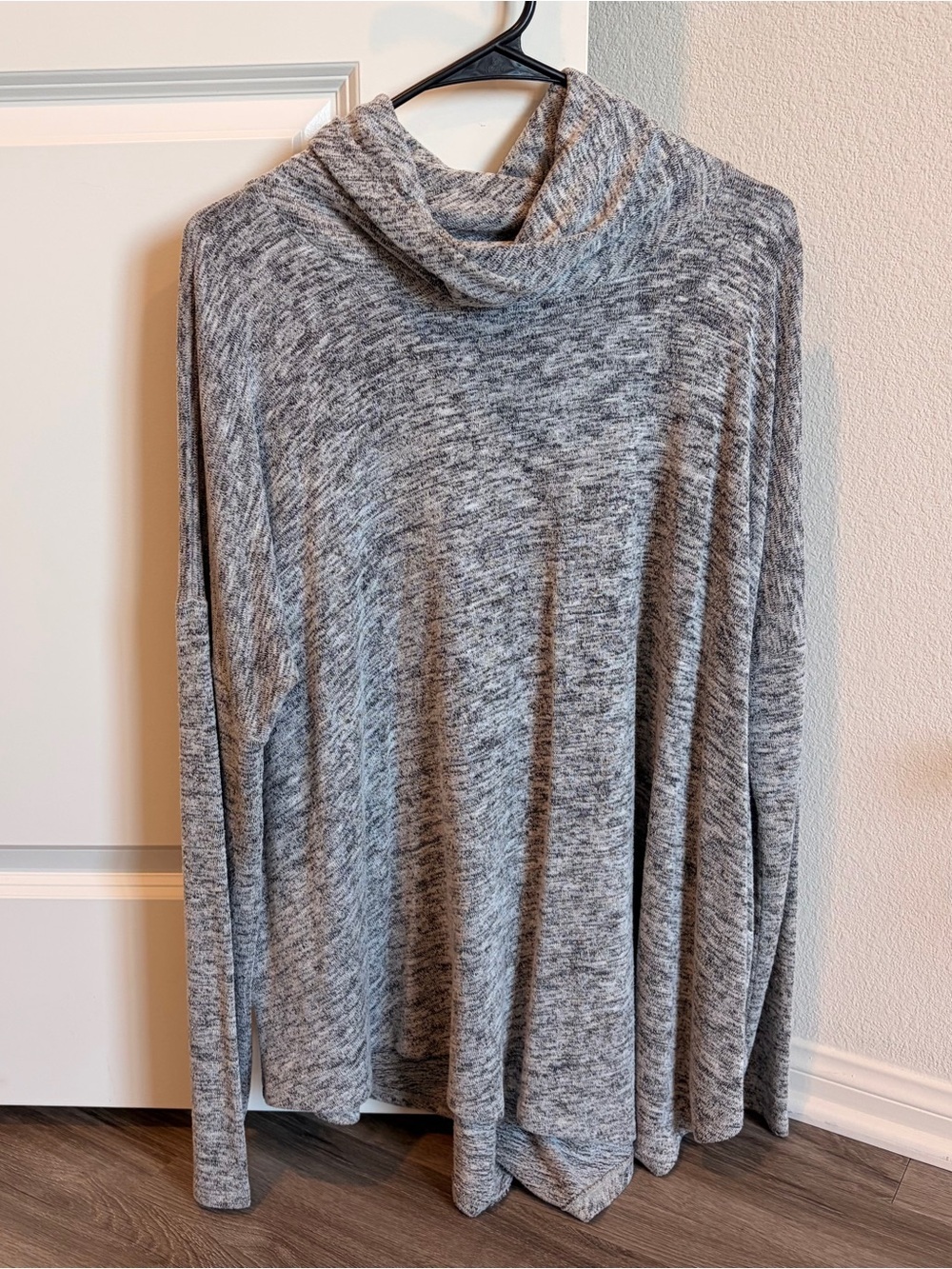 Wonderland by Orange gray asymmetrical cowl neck sweater
